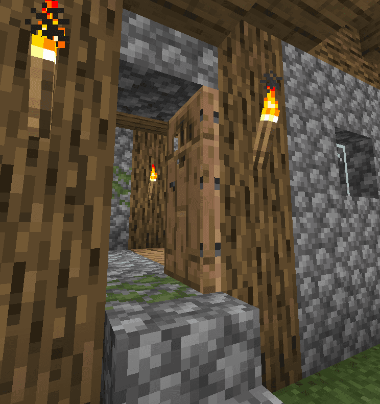 Carta vertical con la foto de una puerta